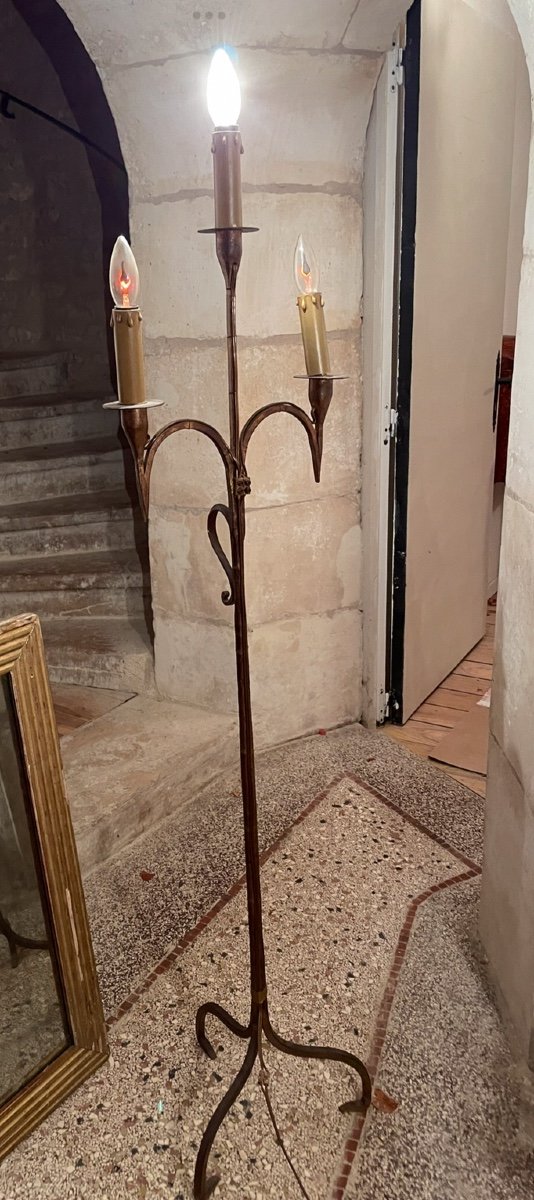 3-flame Cast Iron Floor Lamp 