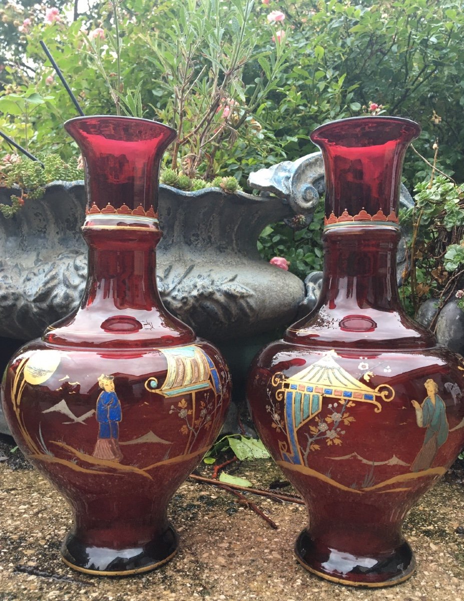 Pair Of Chinoiserie Decor Vases -photo-4