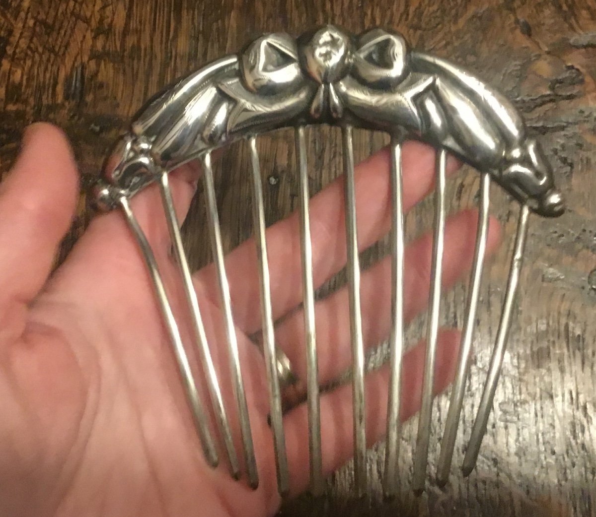 Belle Epoque Silver Hair Comb -photo-1