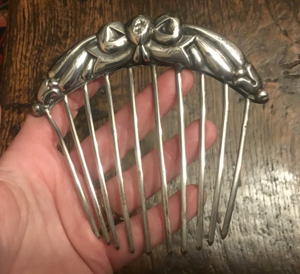 Belle Epoque Silver Hair Comb -photo-4