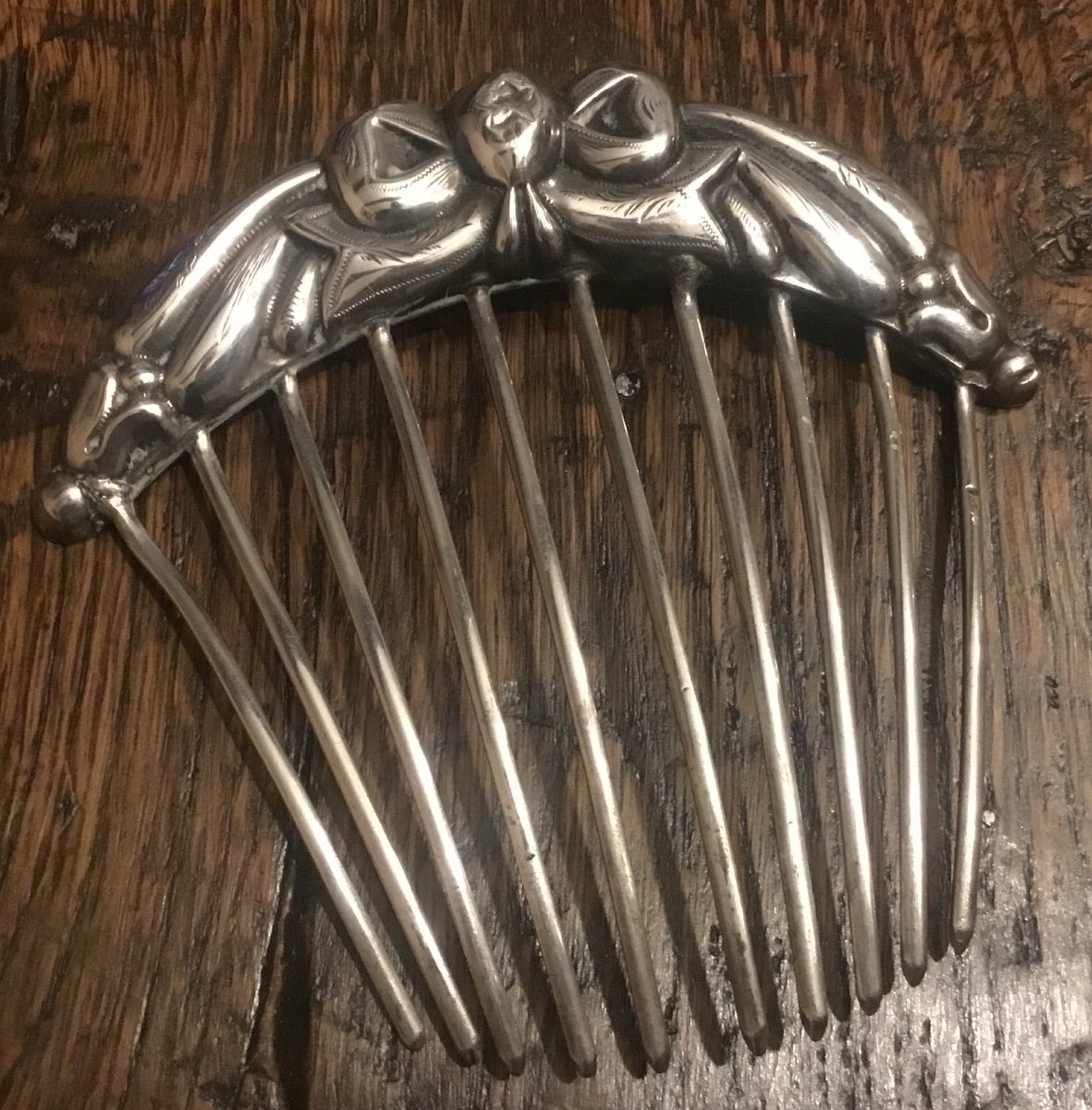 Belle Epoque Silver Hair Comb 