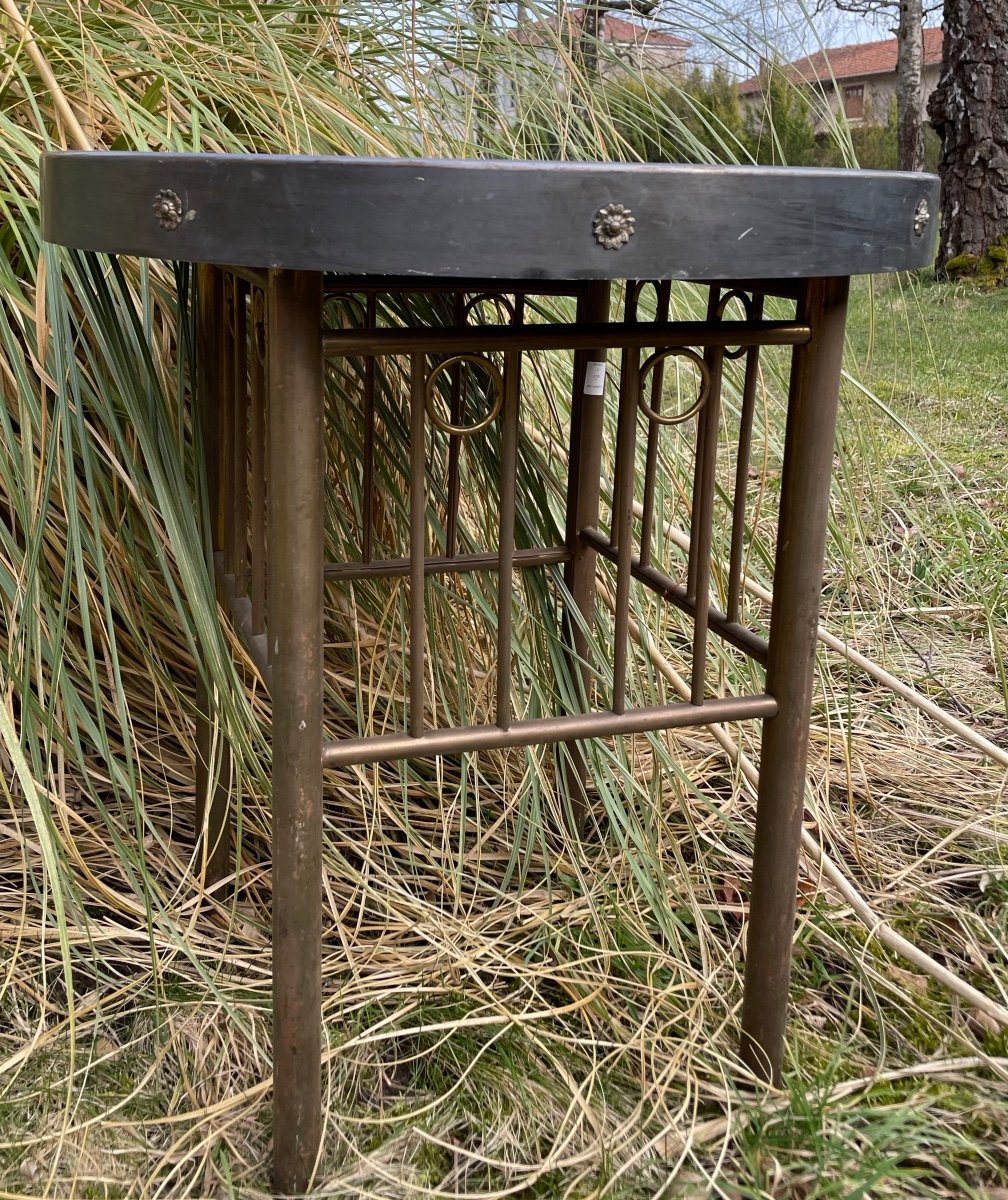 Arts And Craft Brass Pedestal Table -photo-4