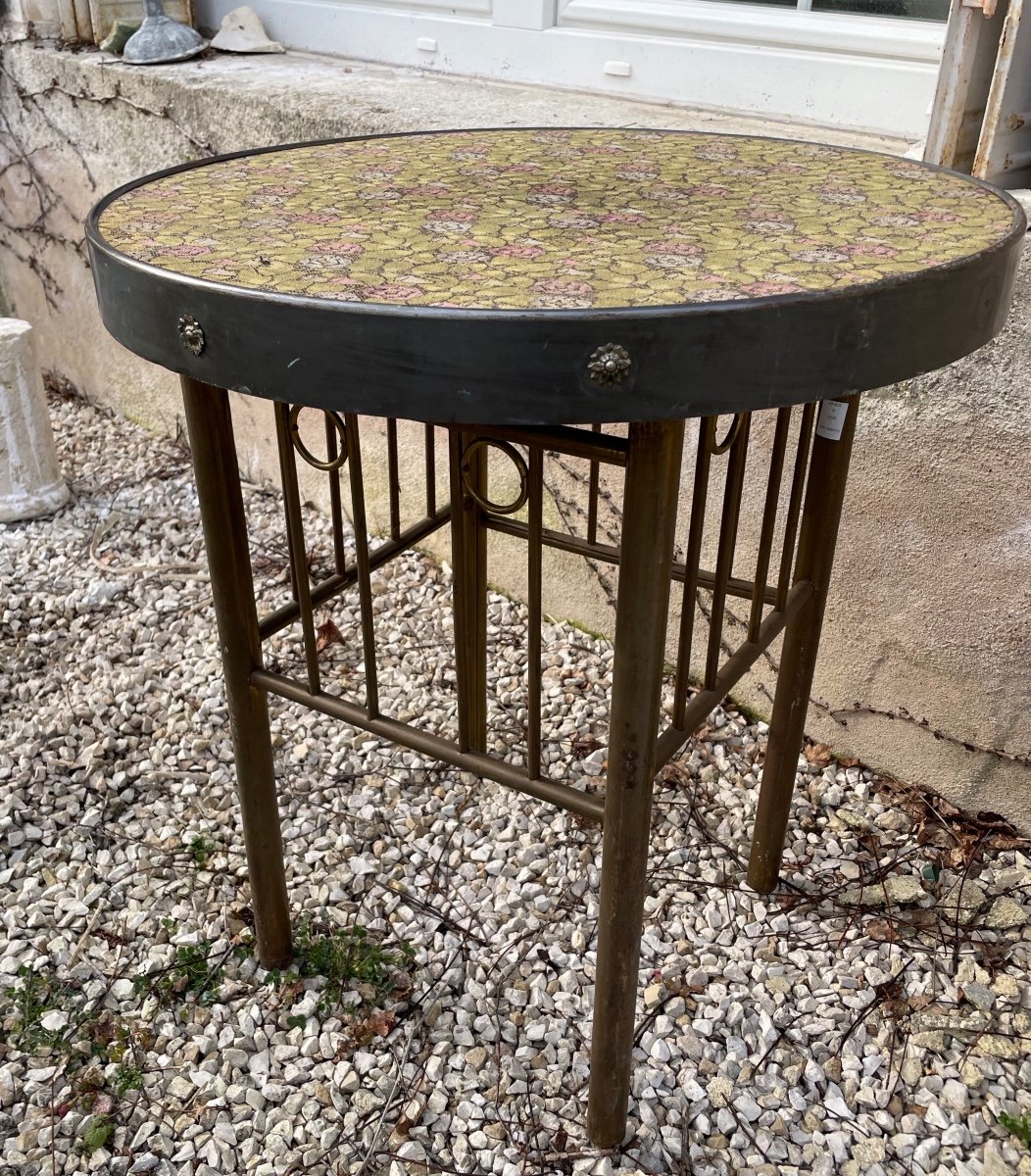 Arts And Craft Brass Pedestal Table 