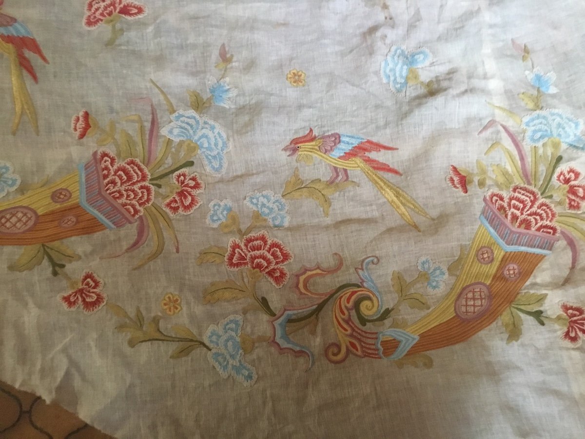 Parrot Embroidered Fabric Sample -photo-5