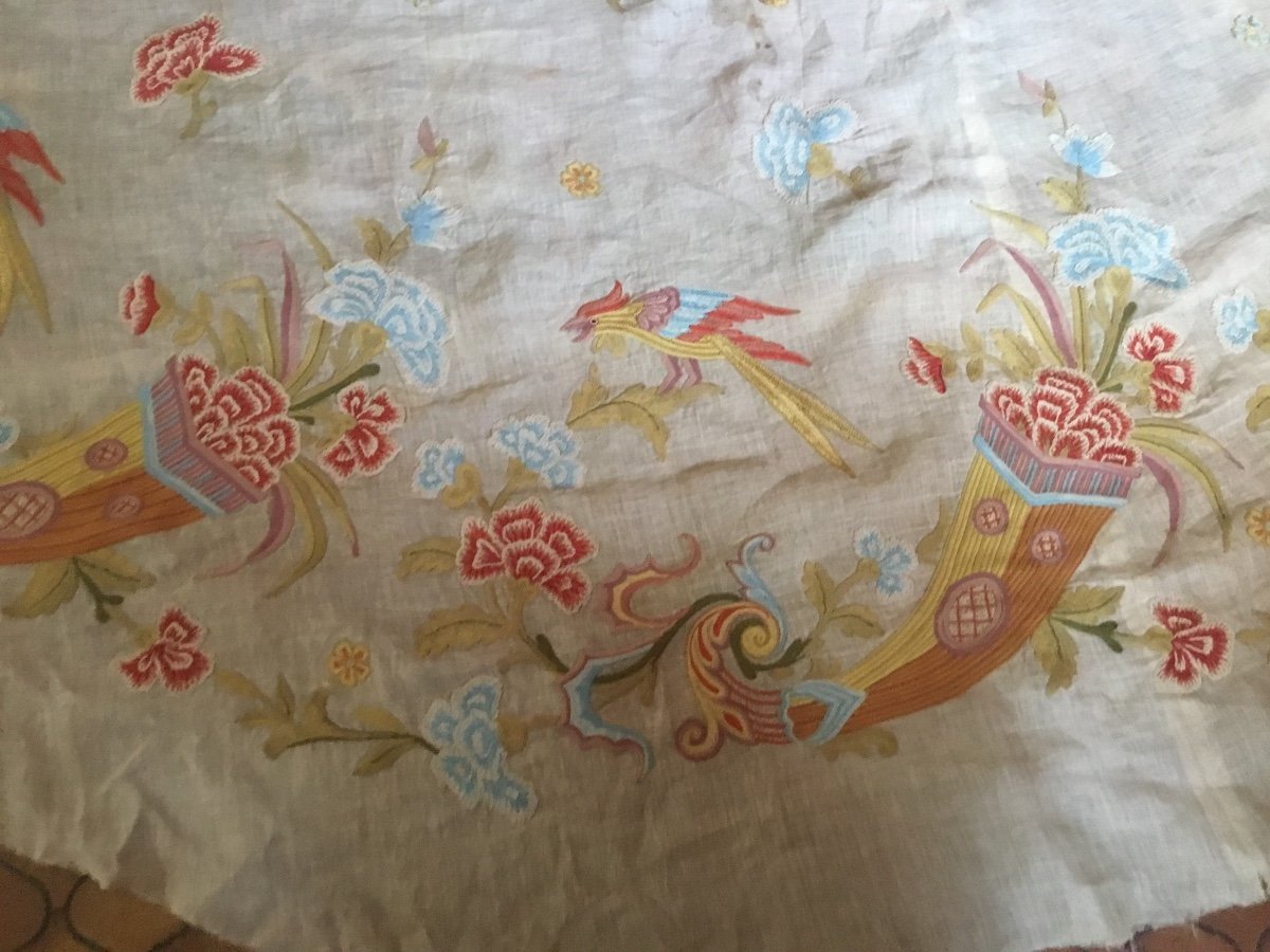 Parrot Embroidered Fabric Sample -photo-6