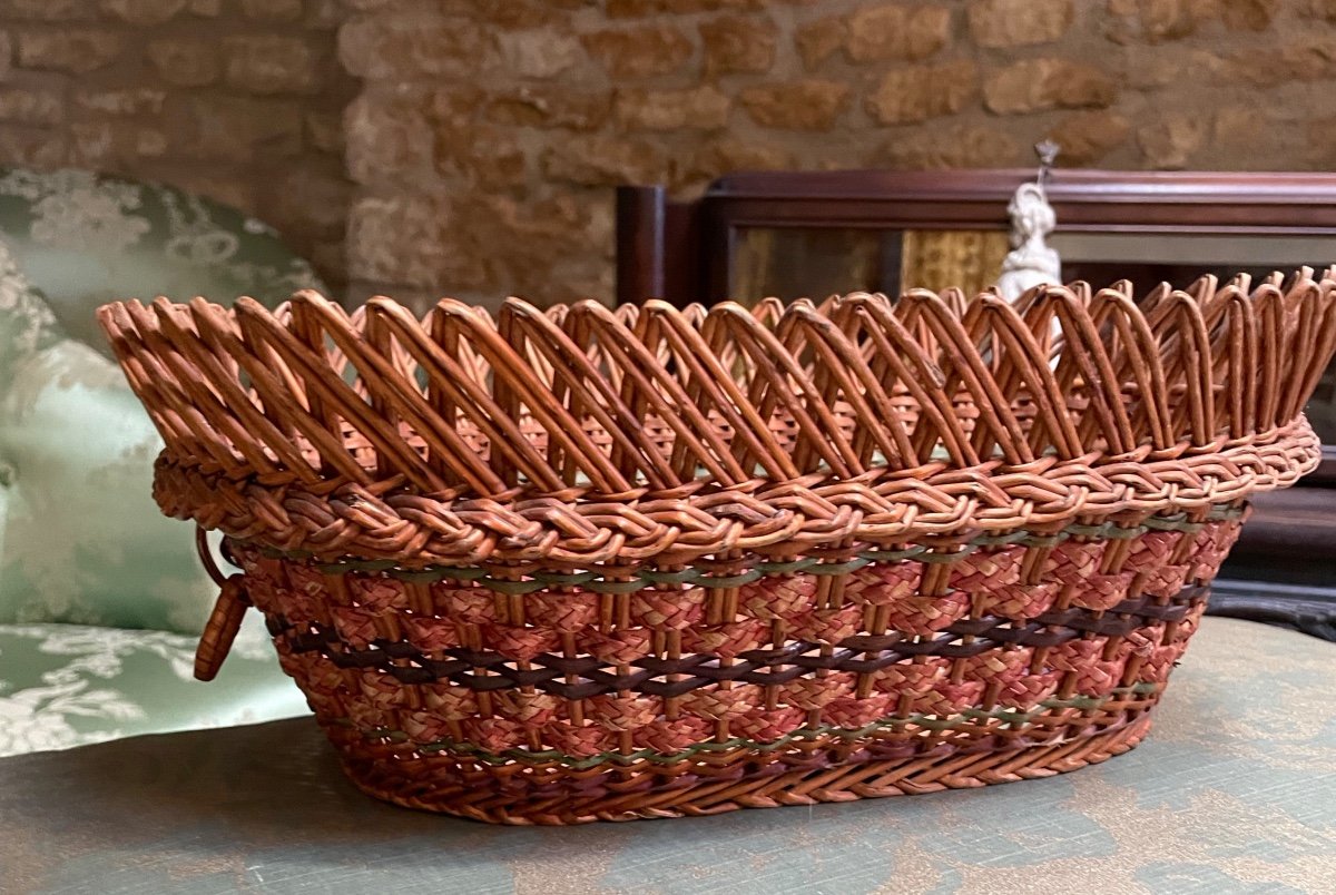 Folk Art Woven And Dyed Basket -photo-2