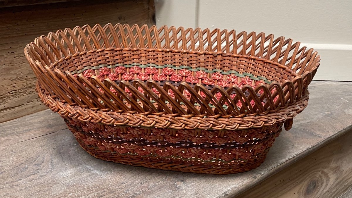 Folk Art Woven And Dyed Basket -photo-1