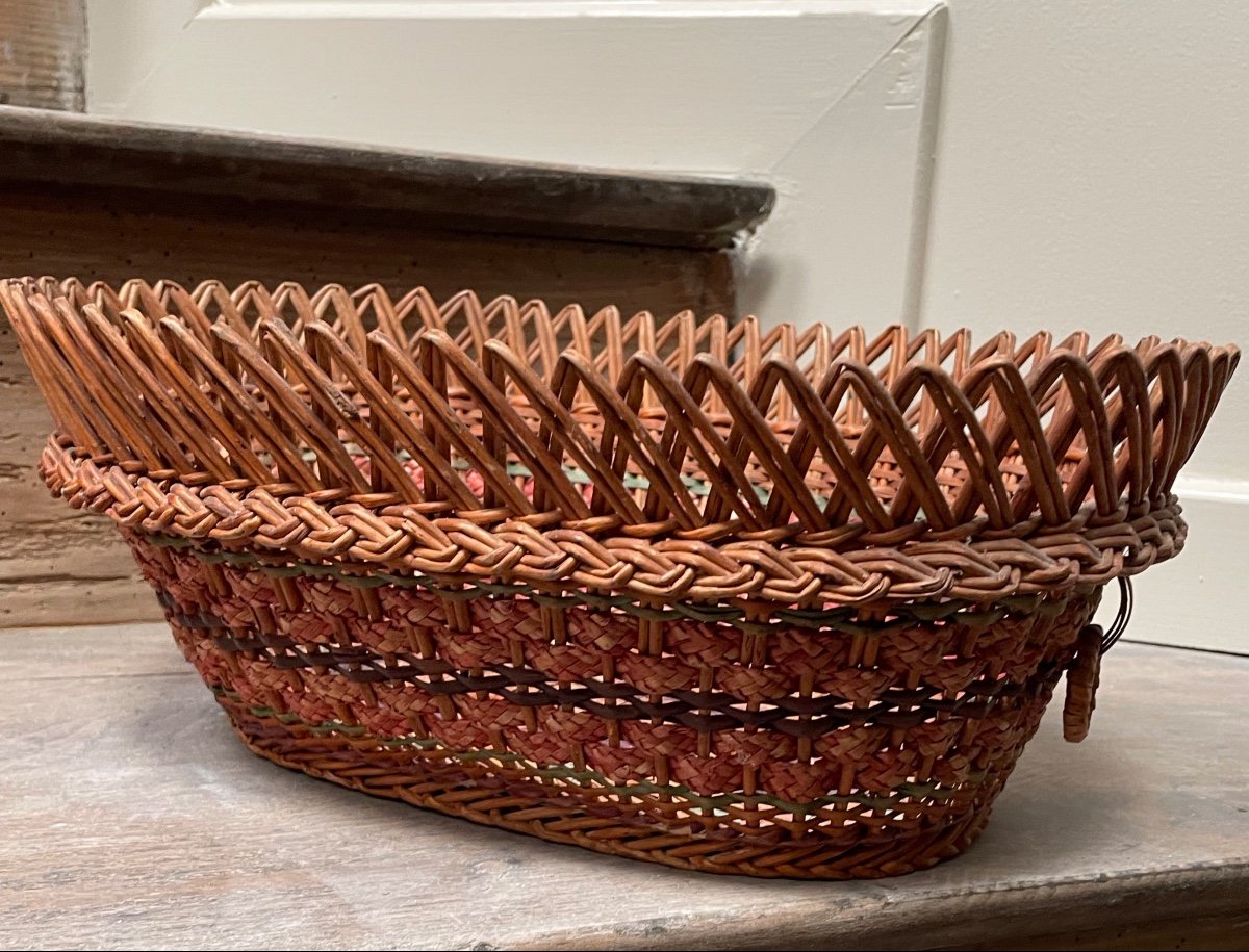 Folk Art Woven And Dyed Basket -photo-4