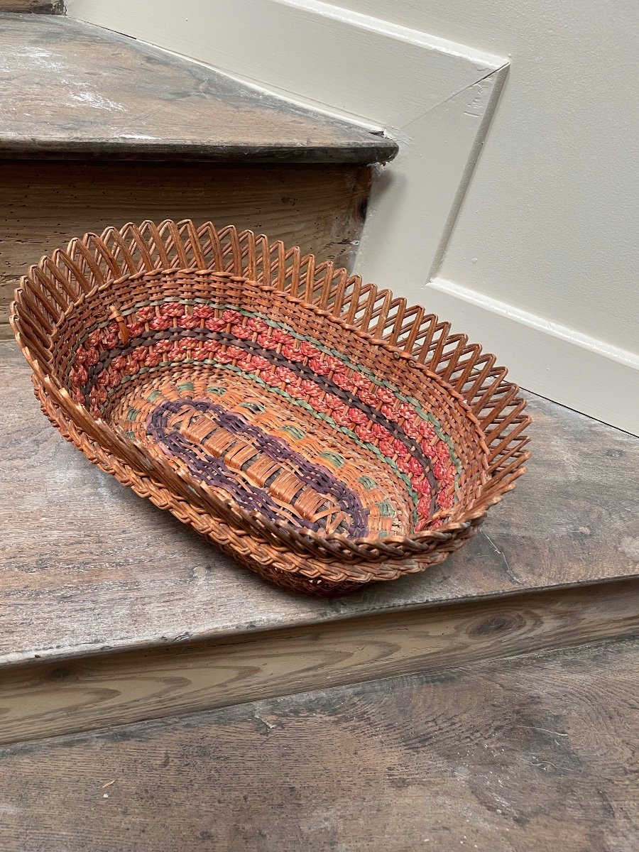 Folk Art Woven And Dyed Basket -photo-7