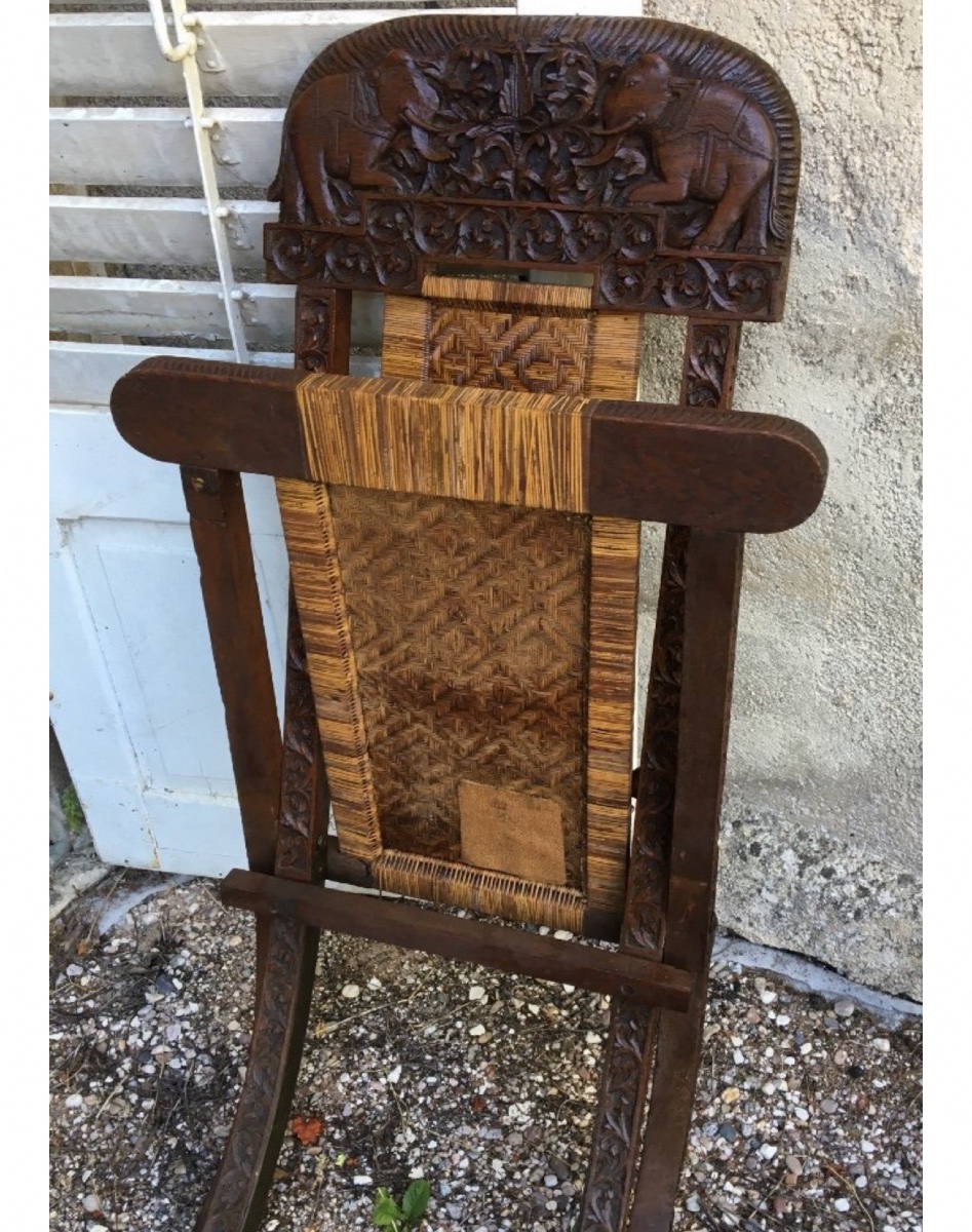 Pair Of Colonial Style Planter Armchairs, Circa 1900-photo-3