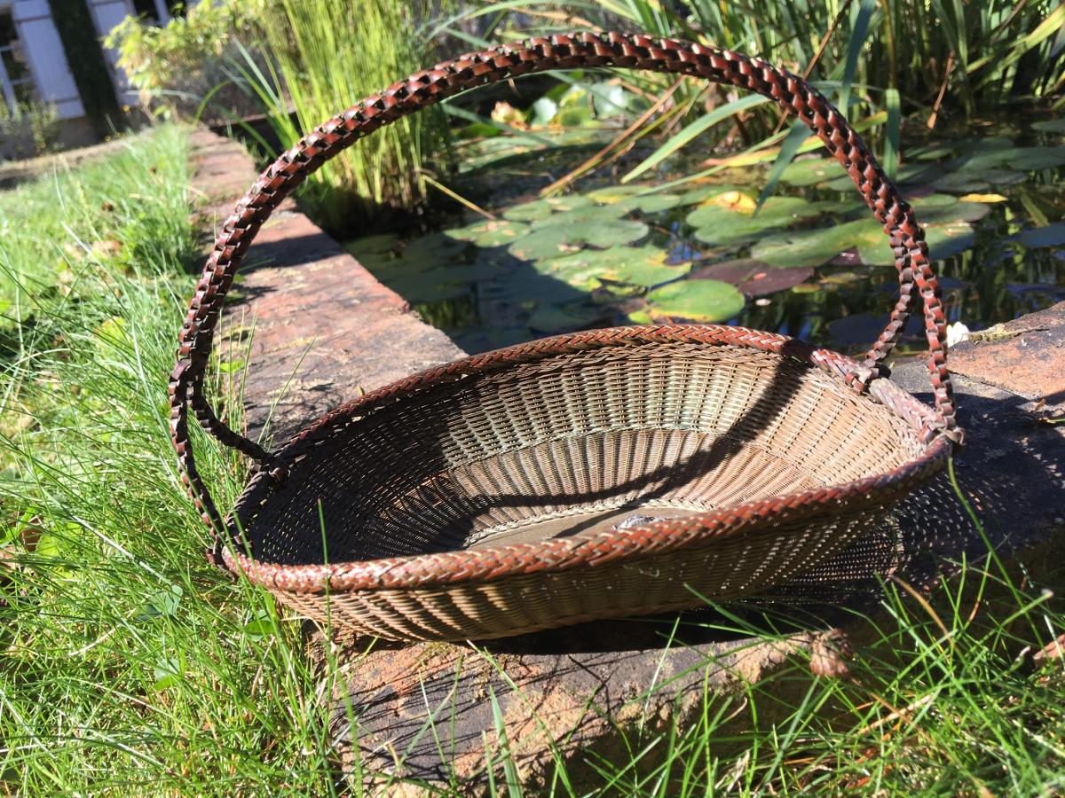 Panier En Fil De Laiton Tressé, Japon, Époque Edo-photo-1