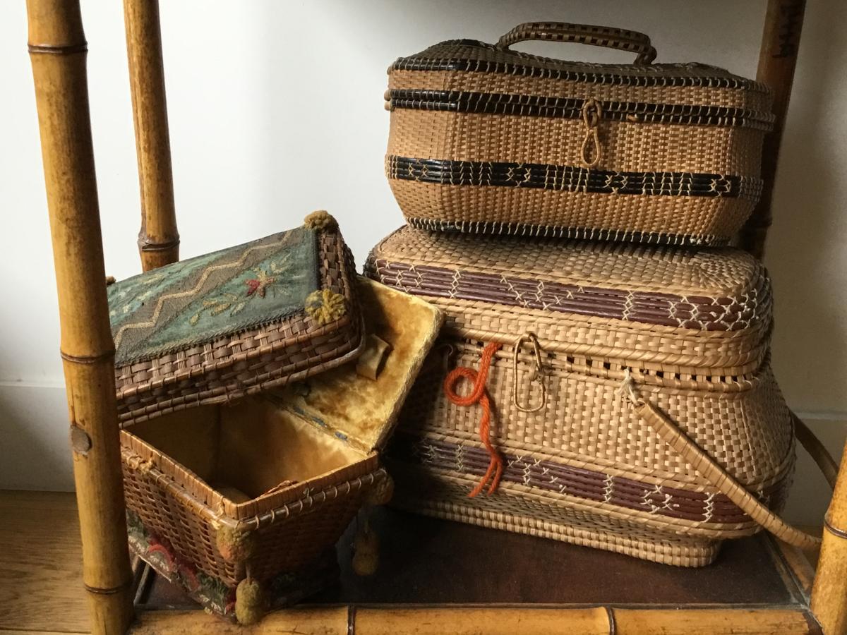 Seamstress Basket, Folk Art, Nineteenth-photo-3