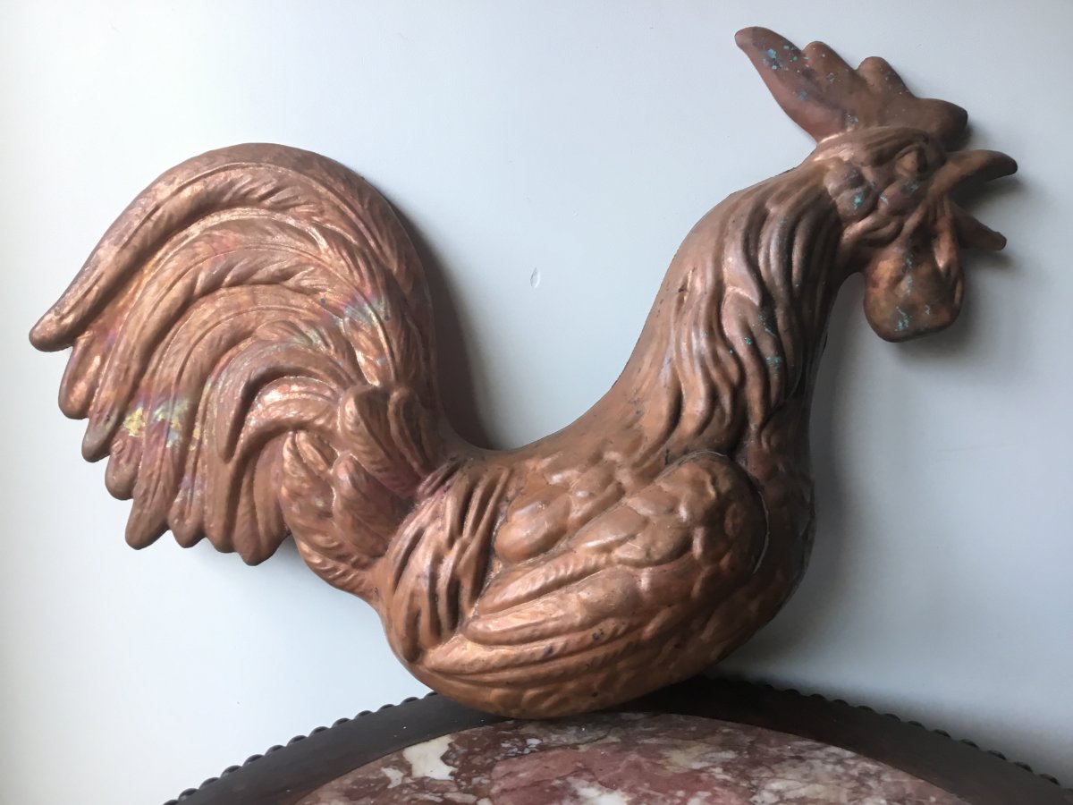 Folk Art, Decorative Copper Rooster-photo-6