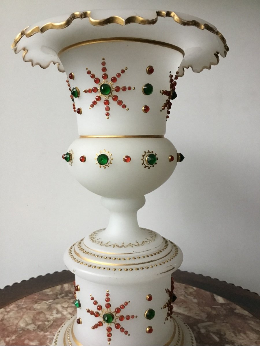Medicis Vase In Opaline And Cabochons, Napoleon III-photo-4