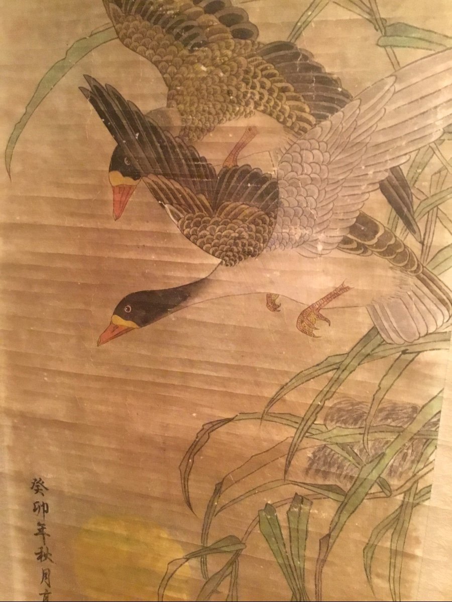 Painting On Roller Decor Of Wild Geese - China