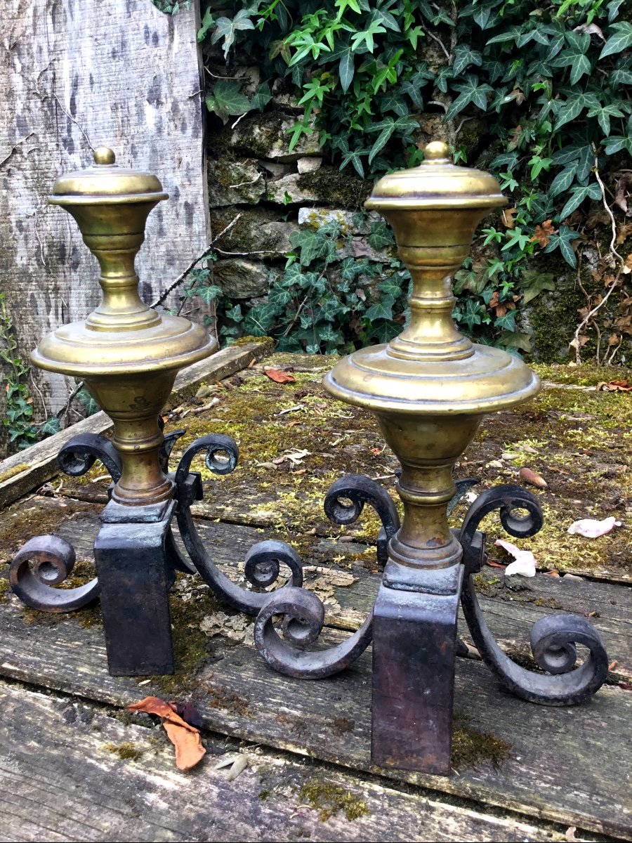 Pair Of Small Cast Iron And Bronze Bedside Tables