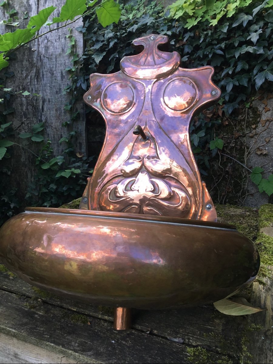 Grotesque, Anthropomorphic Copper Fountain-photo-4