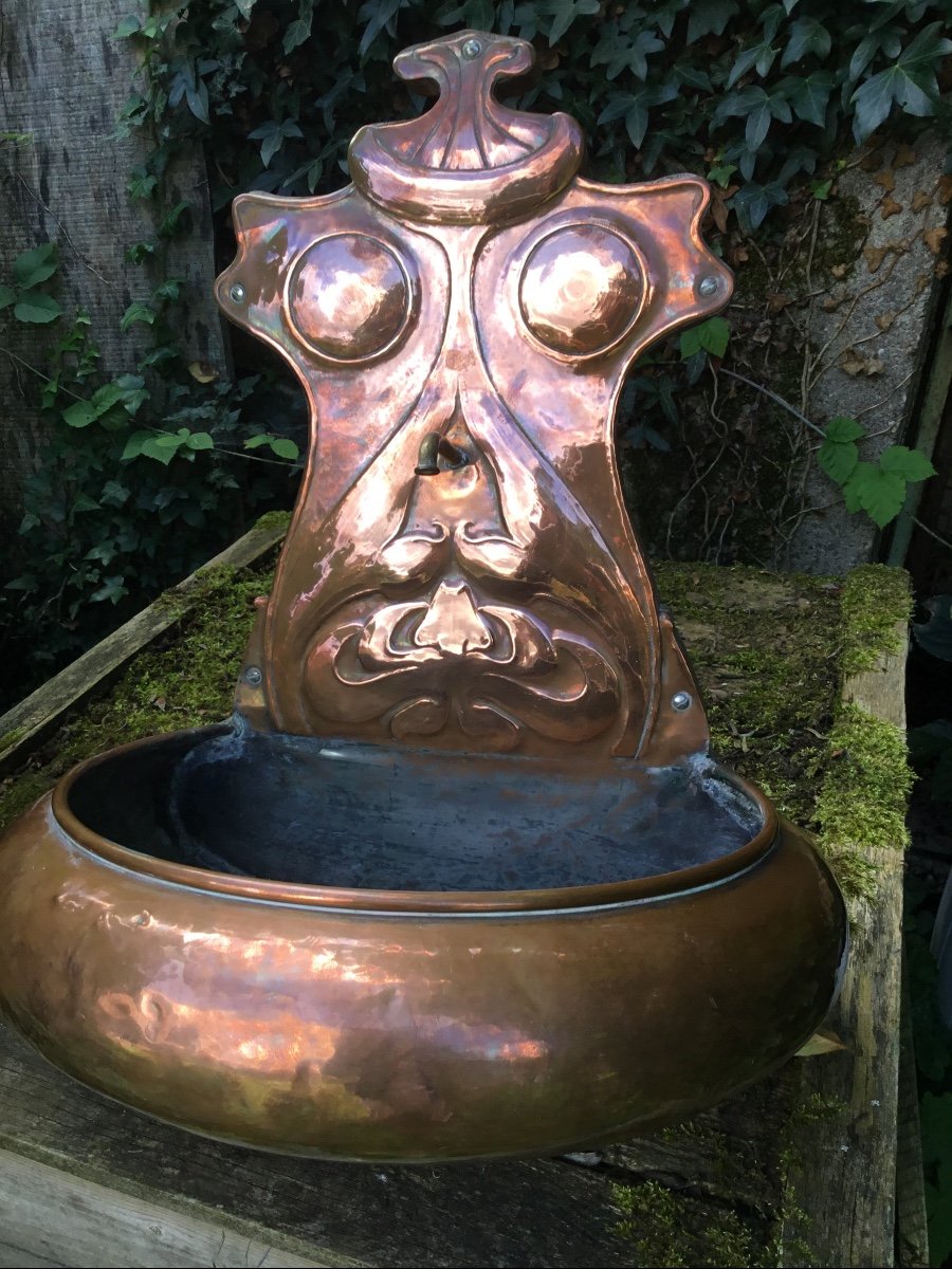 Grotesque, Anthropomorphic Copper Fountain-photo-1