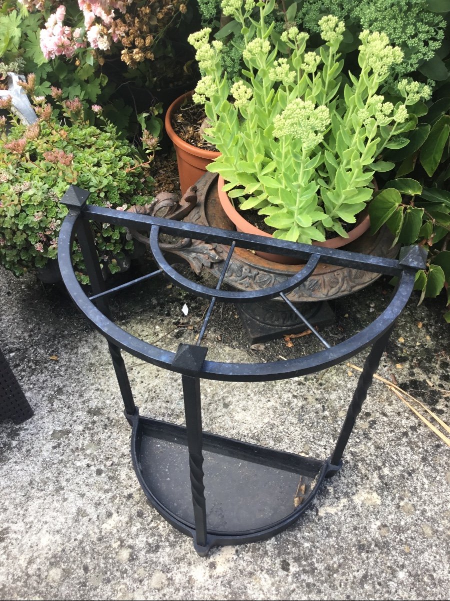 Umbrella Stand In Cast Iron With Three Compartments-photo-3