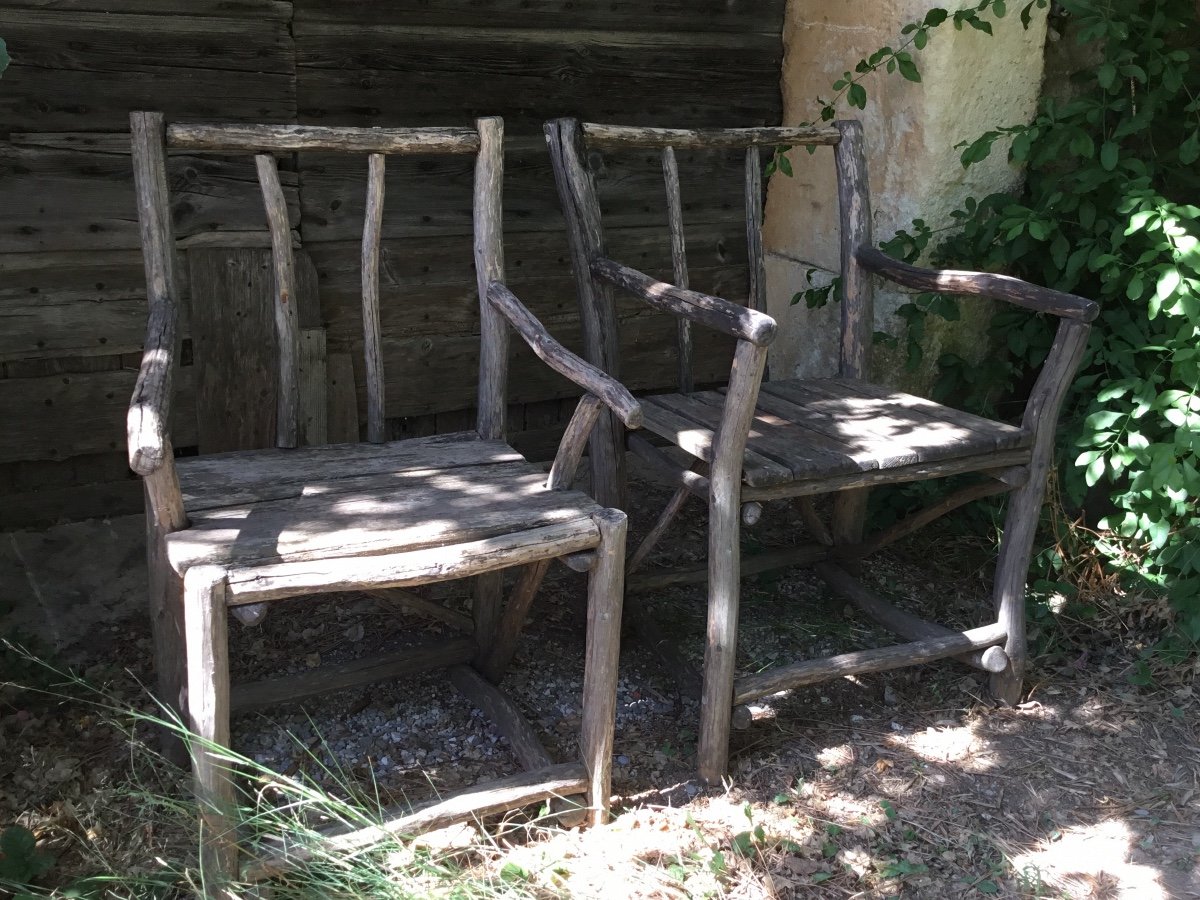 Pair Of Large Brutalist Armchairs-photo-6