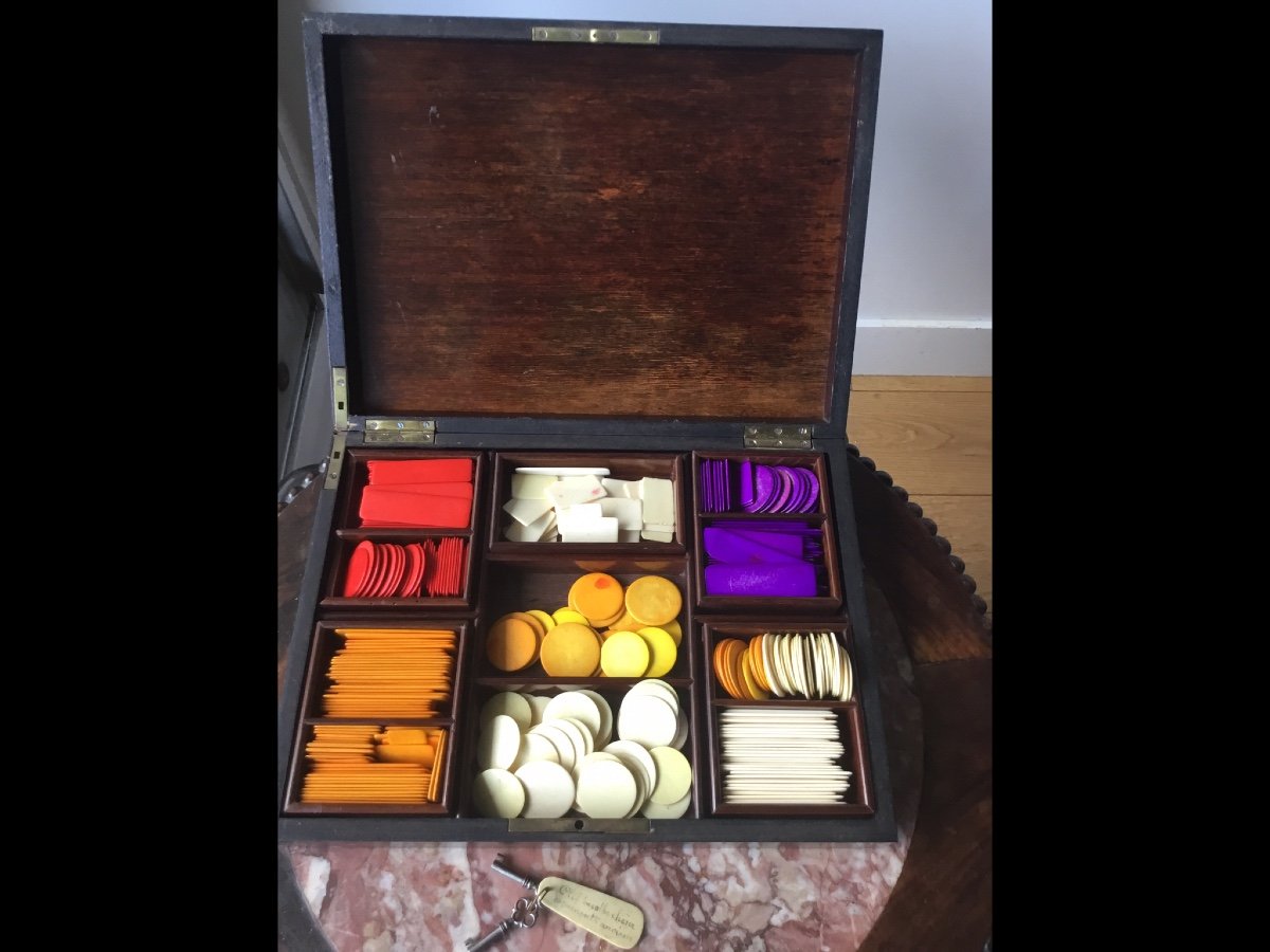 Game Box, Box With Its Napoleon III Tokens-photo-6