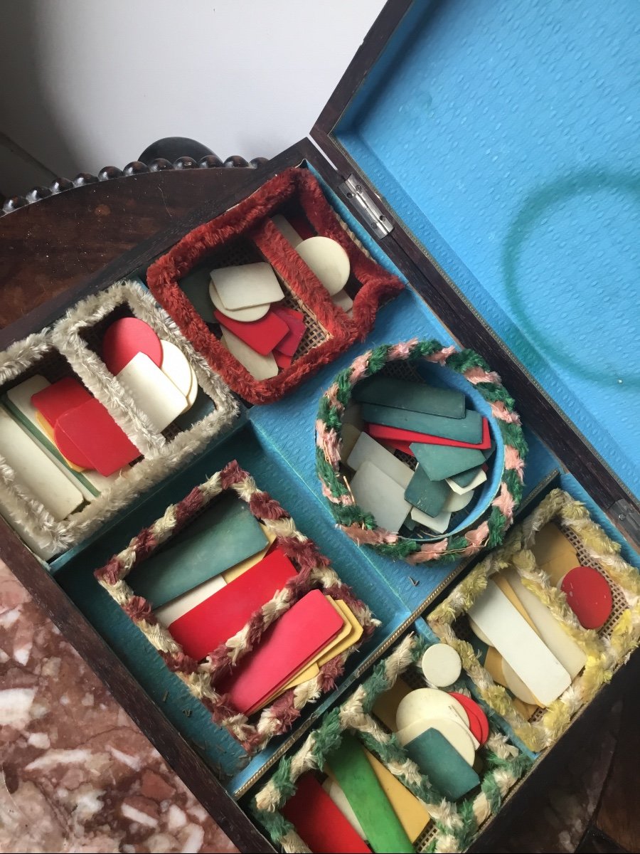 Game Box, Box With Its Napoleon III Tokens-photo-5
