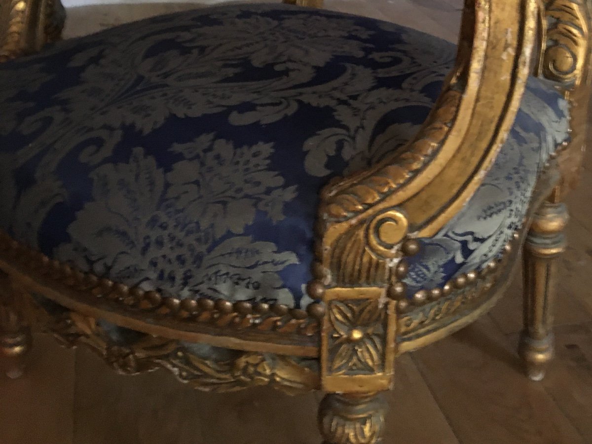 Louis XVI Style Golden Wood Lounge-photo-8