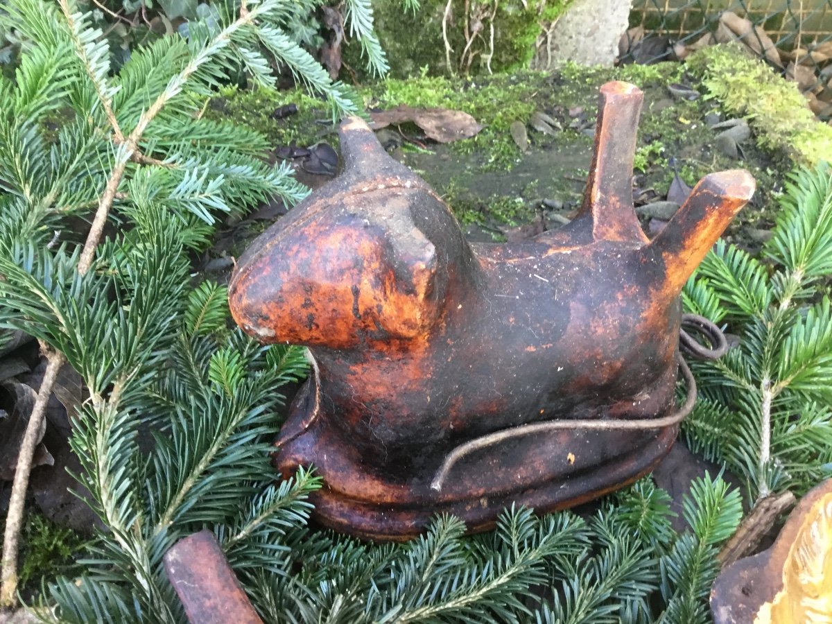 The 2 Cooking Molds In The Shape Of A Lamb In Glazed Terracotta-photo-8