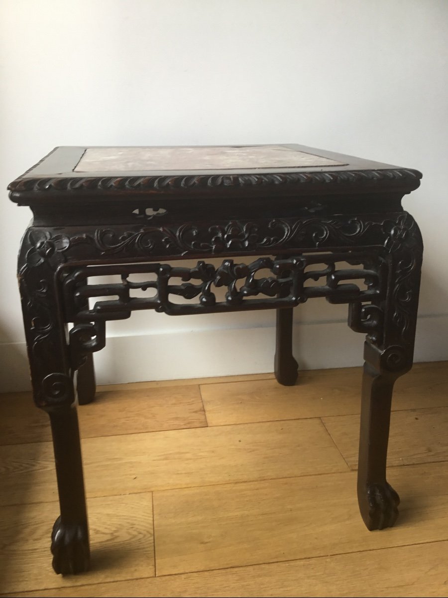 Bolster In Iron Wood And Marble Top - China XIXth-photo-1