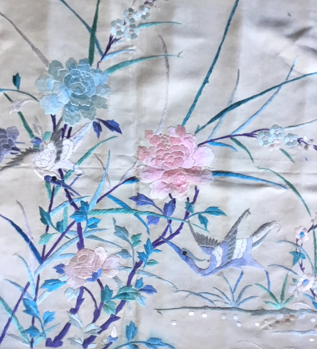 Embroidered Silk Square, China, Circa 1900