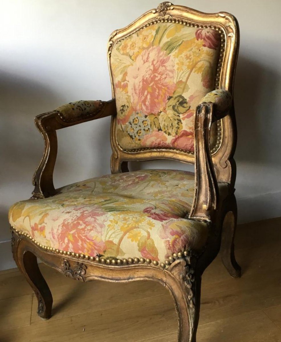 Rare Fauteuil Cabriolet d' Enfant , Bois Doré , XIXème-photo-4