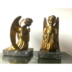 The Pair Of Bookends With Angels