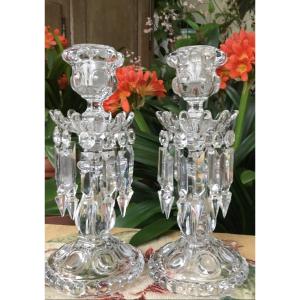 Pair Of Baccarat Crystal Candlesticks