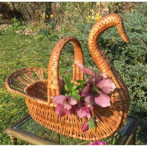 Wicker Basket Figuring A Duck