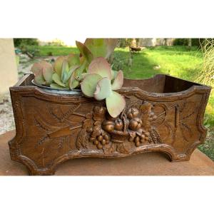 Carved Wooden Planter, Attributes Of The Gardener 