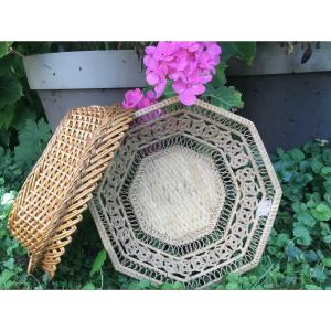 Popular Art The Two Baskets In Woven Wicker 