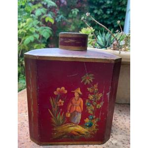 Painted Tin Tea Box 