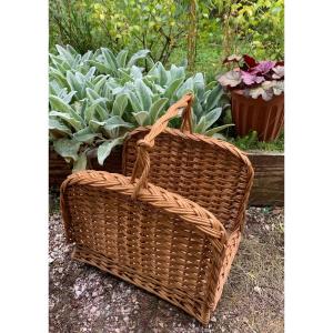 Panier à Bûches En Osier Tressé