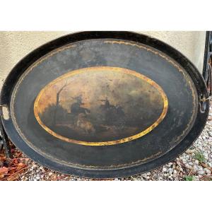 Large Sheet Metal Tray, Battle Scene 