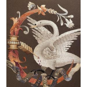 The "sorrowful" Swan Emblem Of Queen Claude Of France, Embroidery 