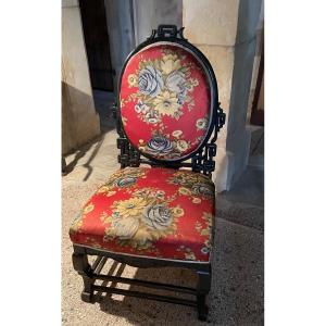 Chaise , chauffeuse Décor Ajouré Chinoisant Dlg De Viardot 