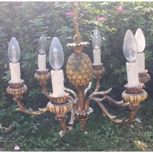 Pineapple Chandelier, In The Style Of Rings, 20th Century