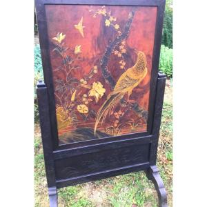 Large Japanese Lacquered Wood Screen, Dlg De Viardot