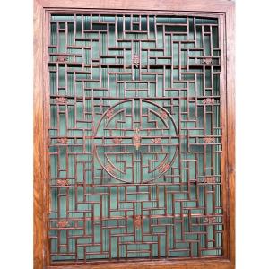 Carved And Patinated Wooden Partition Or Separation Panel,