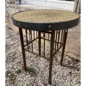 Arts And Craft Brass Pedestal Table 