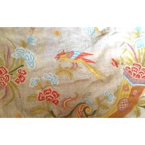 Parrot Embroidered Fabric Sample 