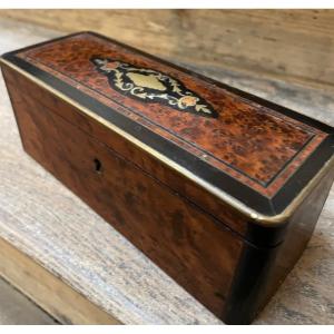 Small Inlaid Burl Box 