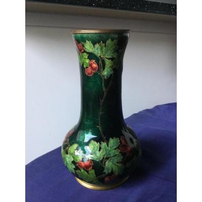 Jules Sarlandie (1874-1934), Vase émaillé Art Nouveau