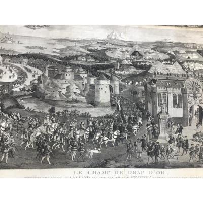 Le Camp Du Drap D’or Grande Gravure Panoramique (119cm)