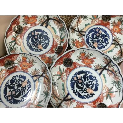 Petits Plats En Porcelaine Imari Japon , XIXème